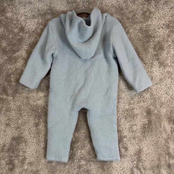 Mebi Baby Seed Stitch Knit Pram Suit Romper Hood One Piece Sweater 24 Months - Picture 3 of 12